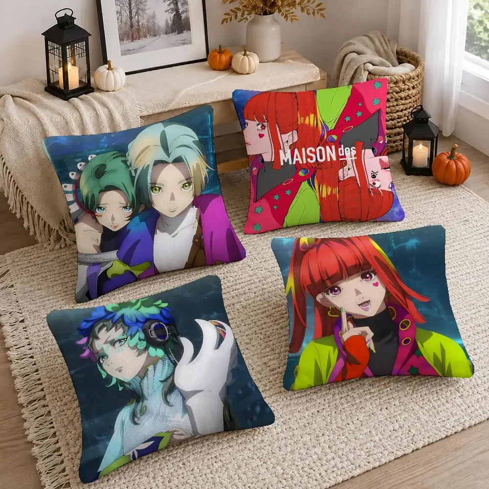 Smart Game Gnosia Cushion Cover Short Plush Pillow Cover, Washable Wrinkle-Resistant for Sofa Bedroom Decor Gift