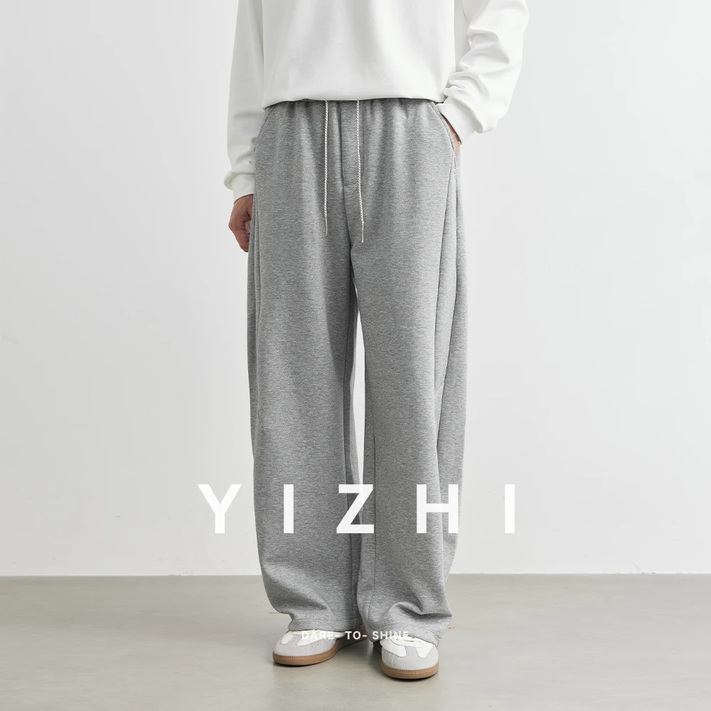

2025 New Harajuku Wide Leg Sweatpants Men Streetwear Baggy Oversize Gray Sports Pants Men's Drawstring Casual Joggers Trousers