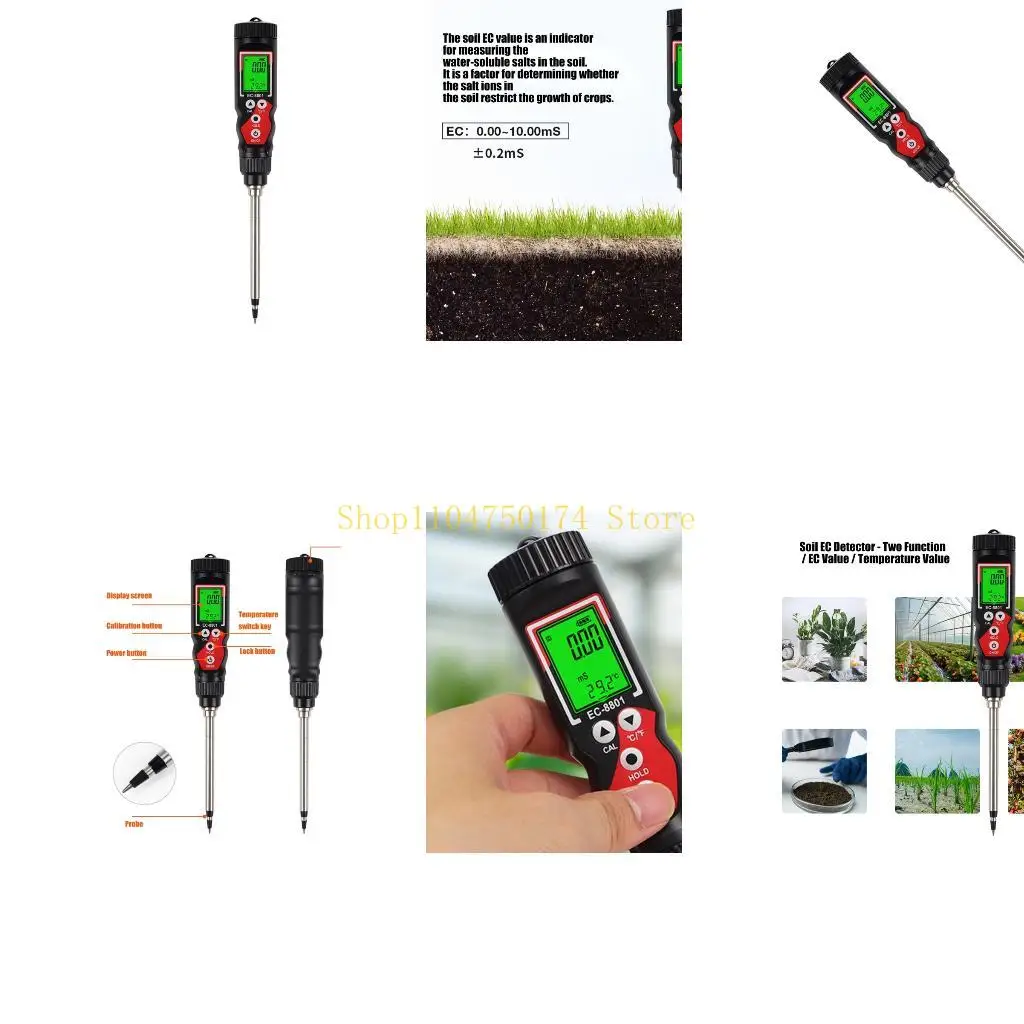 Digital Soil Conductivity Tester for Planting and Soil Review Top Sale