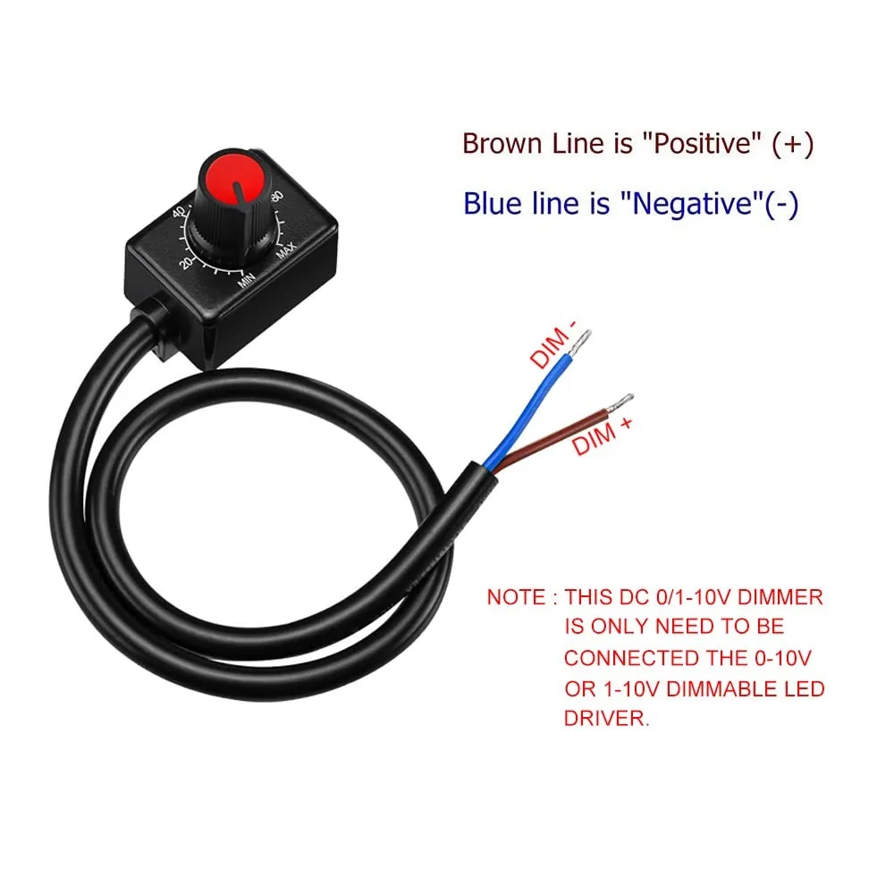 Durable Plastic DC 0/1-10V Knob LED Dimmer Copper Red Anti-interference Strobe Dimmer Black PWM Dimmer with Switch Electrician