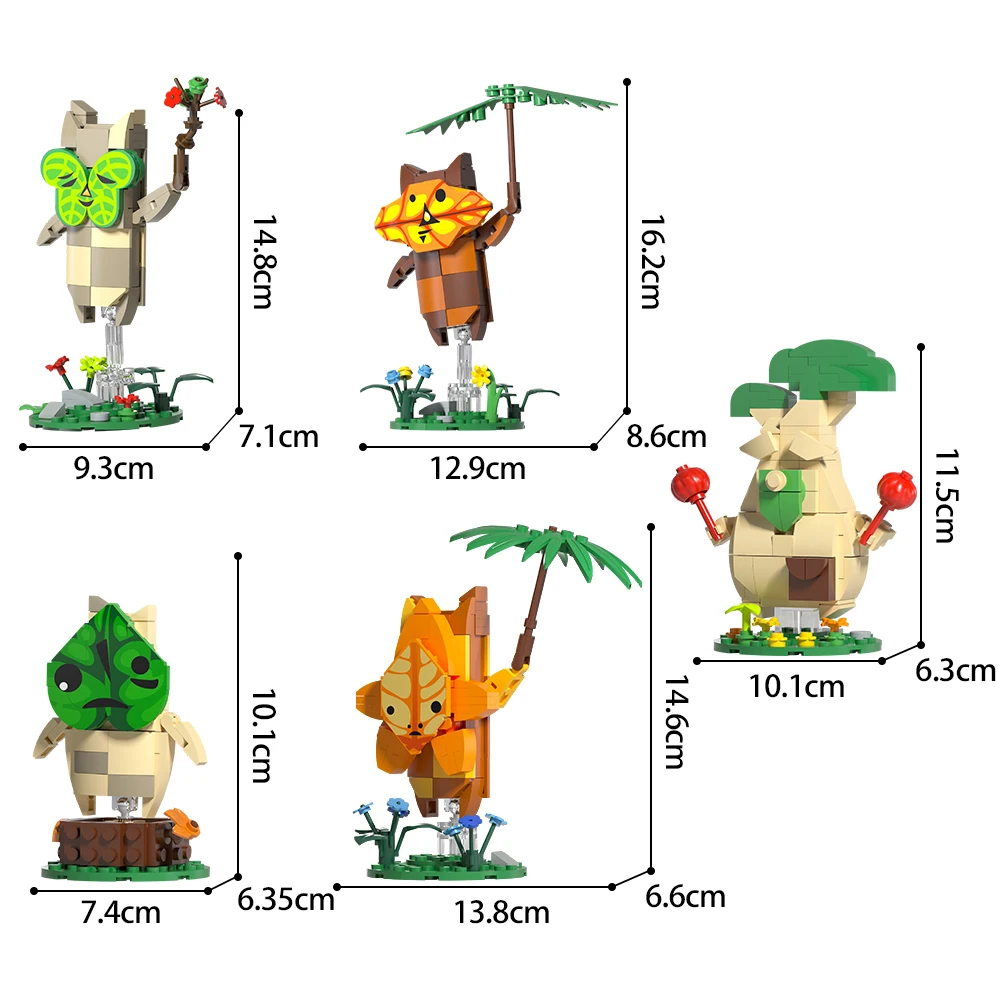 Moc jogo zeldaed koroks mini pessoas de madeira blocos de construção deku folhas kokiri diy modelo tijolos conjunto brinquedo presente crianças adulto