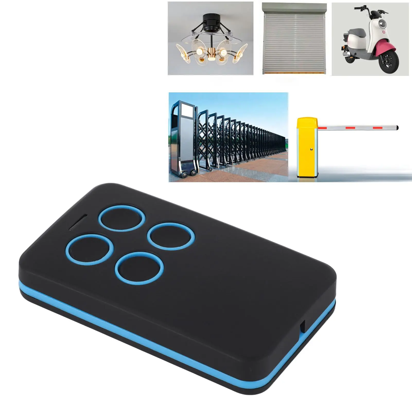 Universal Garage Door Remote, Cloning Key Fob 4 Buttons Multi Frequency 280MHZ-868MHZ Garage Door Opener Remote