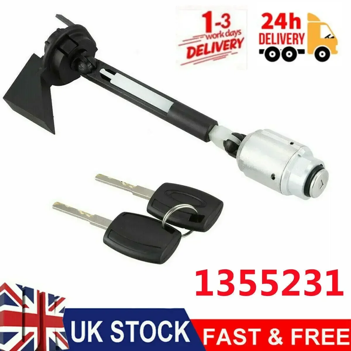 1 Satz für Ford Focus Front Bonnet Release Lock Latch Catch Repair Set mit 2 Schlüsseln MK2 2004–2012 1355231 – Detail 2