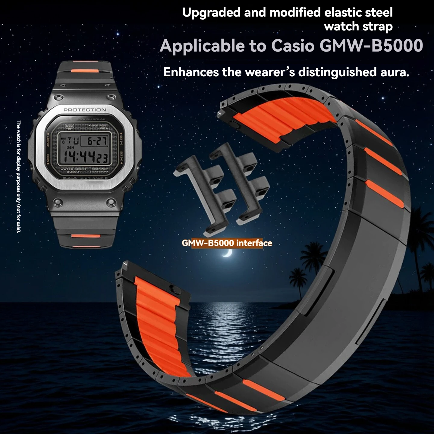 For G-SHOCK Casio GMW-B5000 elastic stainless steel watch strap GM B2100 upgraded and modified sports strap accessories