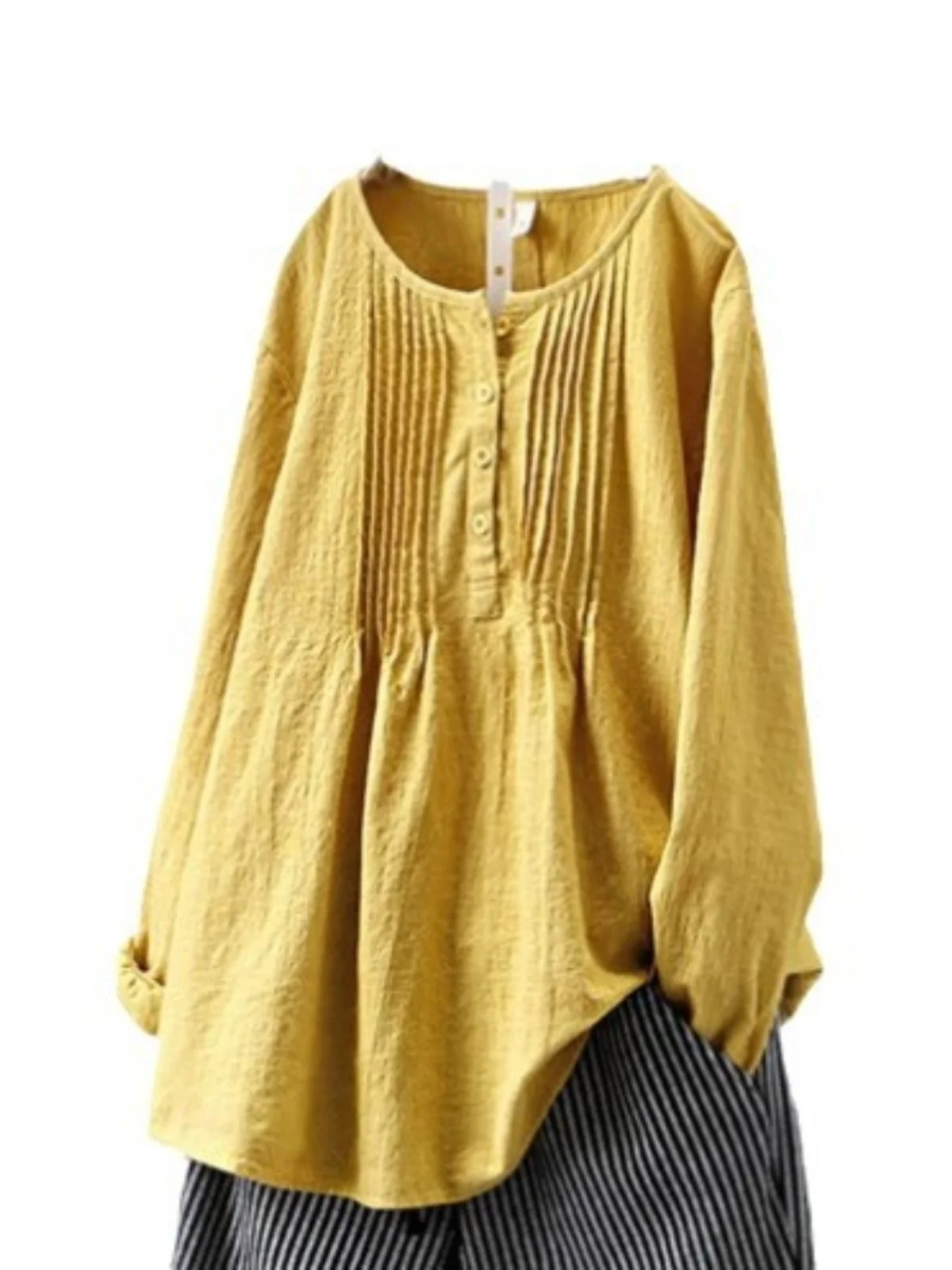 Dames couleur Pure mi-longue ronde Ne haut coupe ajustée longue Sve T-irt été Faion couleur de base femmes irt