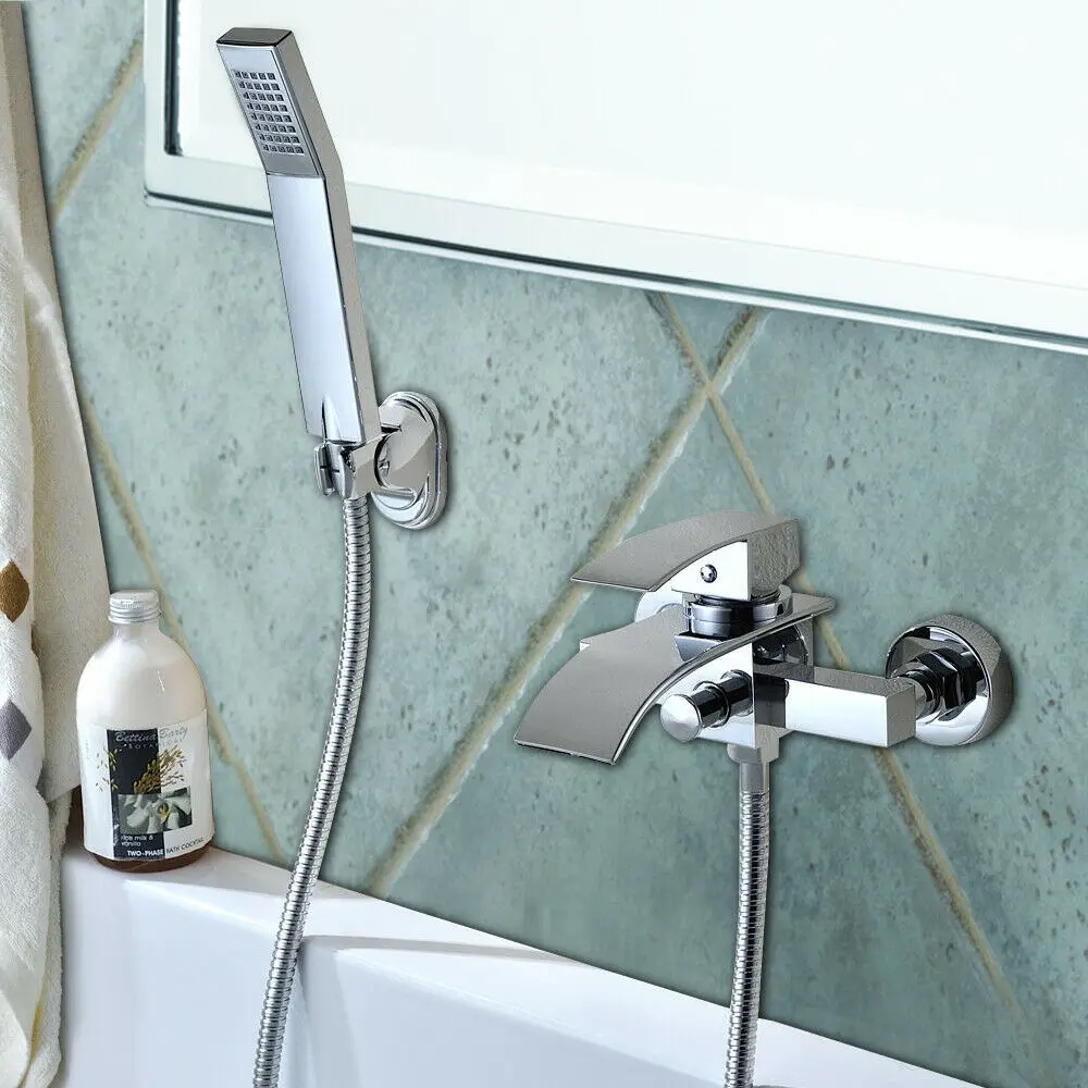 Bath Faucet Bathroom, Shower Set Overhead Waterfall Shower Faucet System Wall Bracket and Shower Set for Bathtub