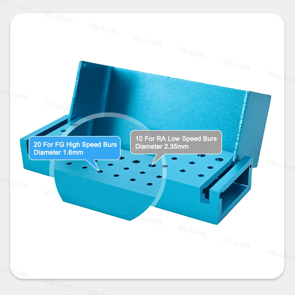 support-denta-en-alliage-d'aluminium-boite-de-rangement-a-haute-et-basse-vitesse-30-trous