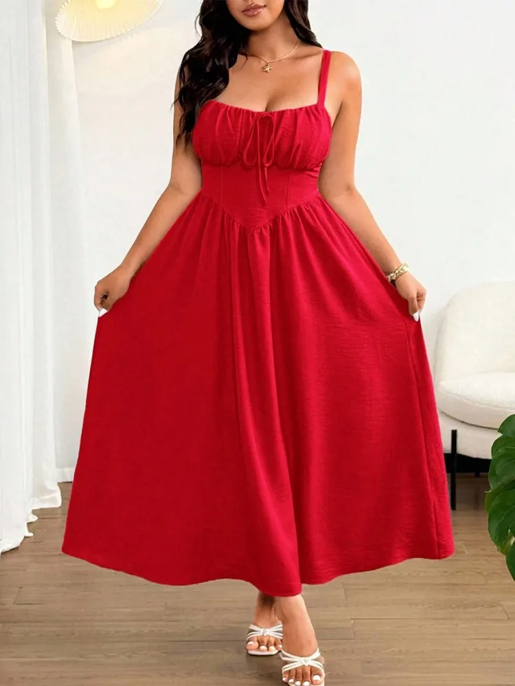 

XL-4XL Plus Size Clothes Dresses Women Robes Spring Summer Sleeveless Street Style Casual 3XL 4XL Big Size Maxi Dress Oversized