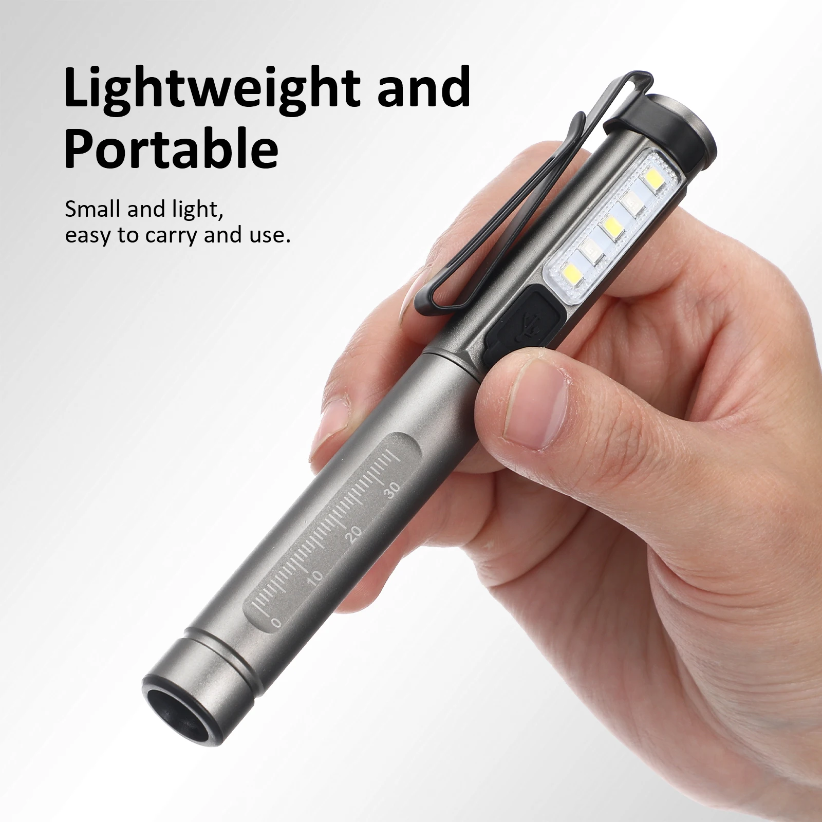 

Multifunctional Rechargeable Pen Light 3 Colors Medical Examination Flashlight Essentials Small LED
