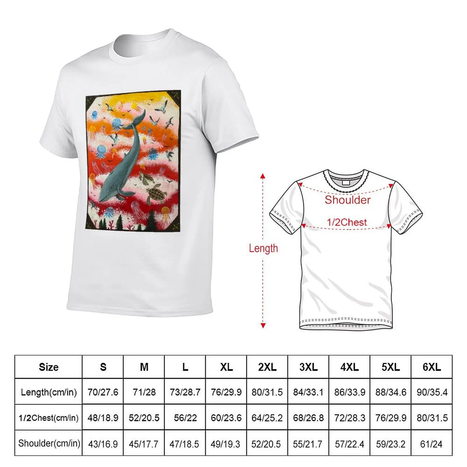 T-shirt Beyond The Sea per uomo, magliette grafiche morbide in cotone per uomo