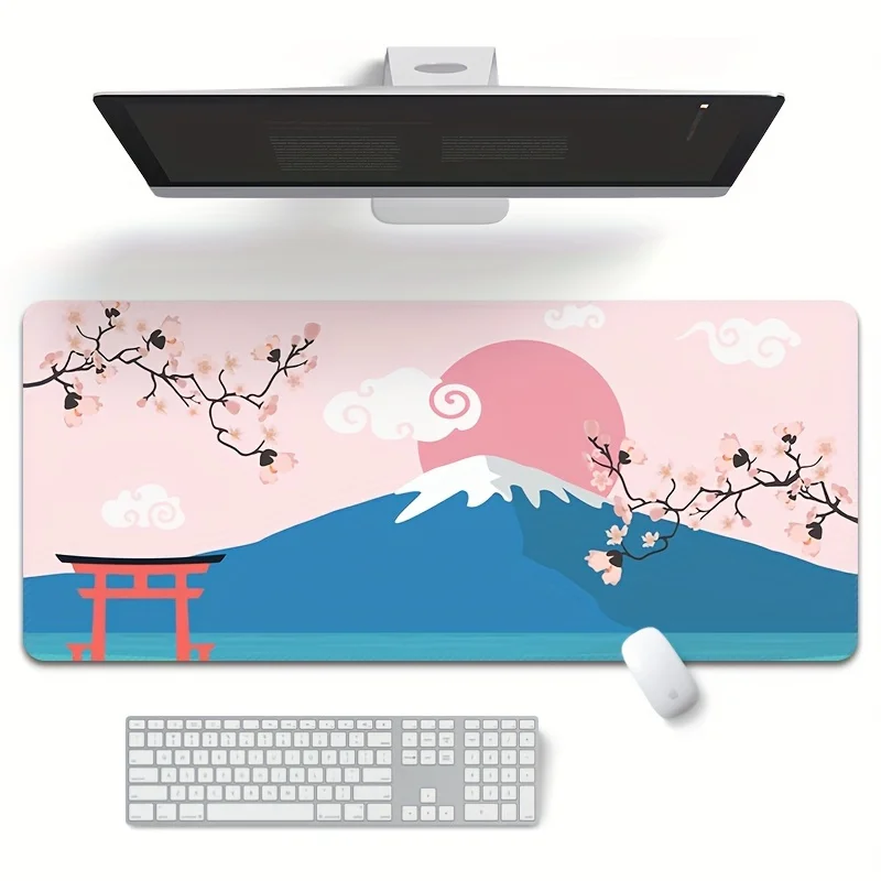 

Cherry Blossom Mountain Art XXL Gaming Mouse Pad with Stitched Edges and Non Slip Base