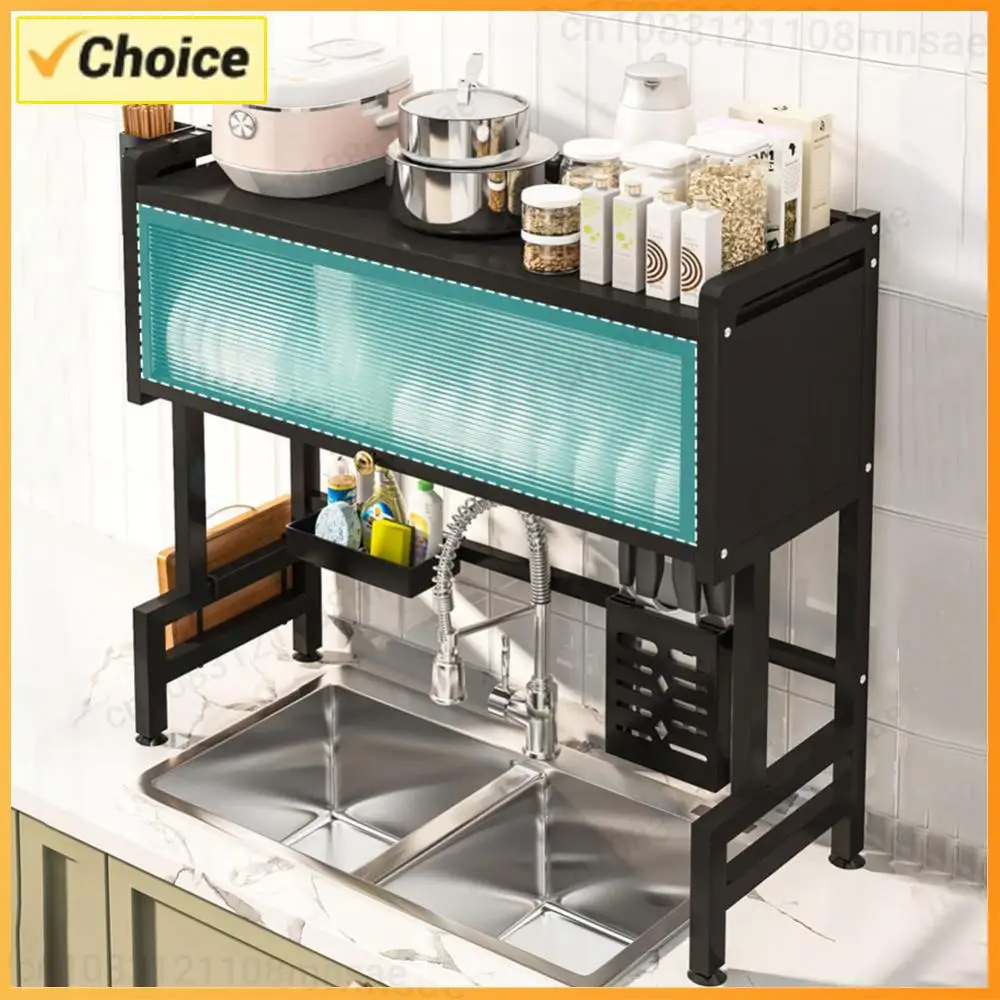 

Over The Sink Dish Drying Rack 3-Tier Multi-Functional Kitchen Storage Rack Multi Organizer Cabinet Steel Kitchen Sink Organizer