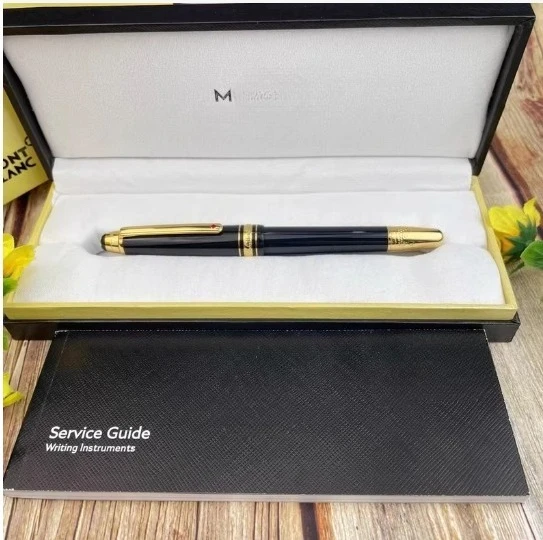

Premium M Business Fountain Pen - Black Body Gold Finish Calligraphy Pen (No Pen Box Included)