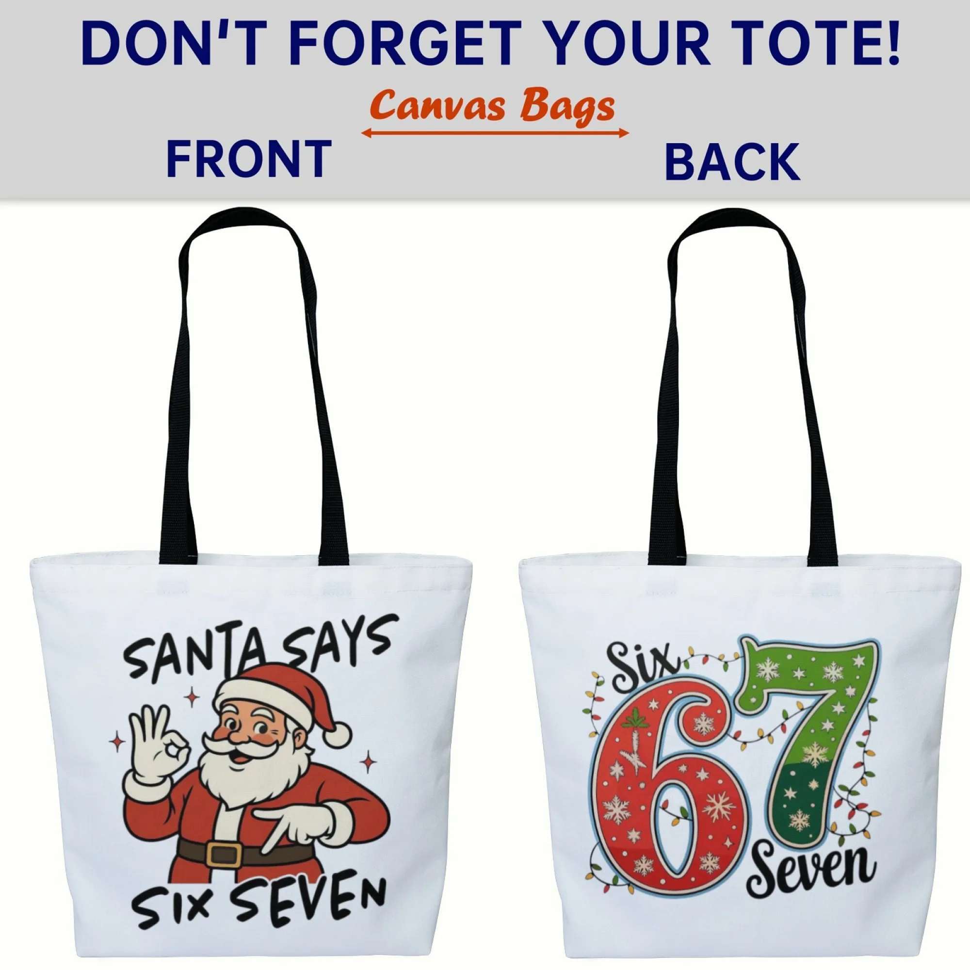 

Причудливая забавная модная и стильная сумка-тоут 67, шесть семи плеч, рождественская тема, двусторонняя печать, идеально подходит для подарков для подростков