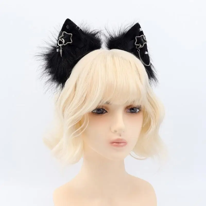 A52E Stylish Furry Cats Ears for Cosplay and Fun Dress Furry Headpiece Anime Ear