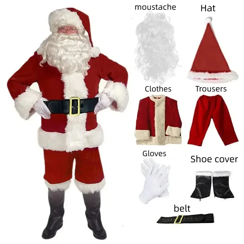 

Adult Halloween Christmas Santa 7PCS Costume Canary Costume for Christmas Party New Year Adult Christmas Cosplay Costume