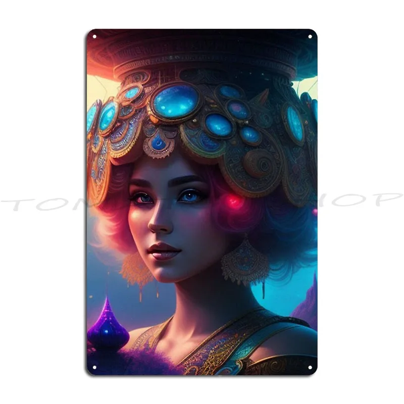 Young Princess Protea Steampunk Warrior Princess Metal Signs Wall Decor Bar Club Party Wall Decor Customize  Tin Sign Poster