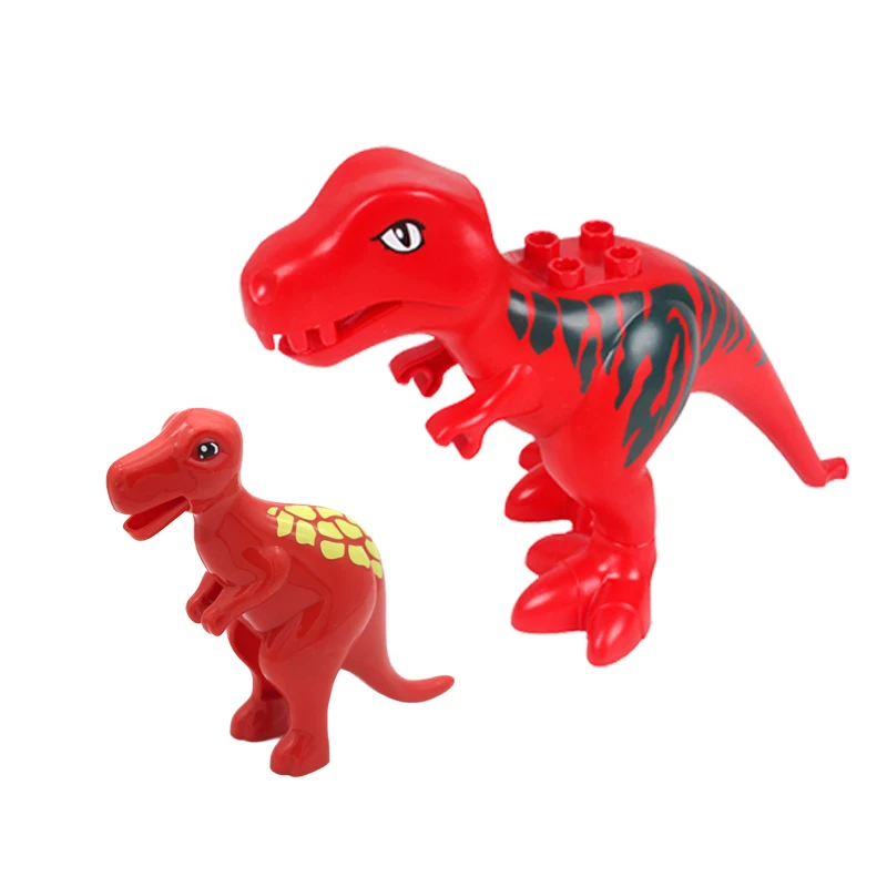 Big Building Blocks Animals Parts Zoo Sets Dinosaur Assemble Accessory Compatible Duplon Bricks Jurassic Toys for Children Gift