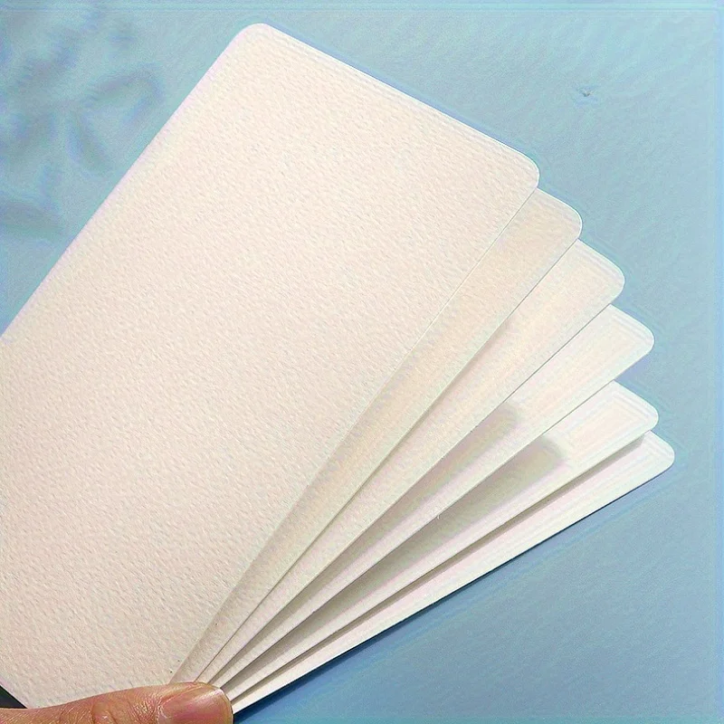 50pcs Watercolor Paper Postcard Art Painting Rectangular Circular Special Paper Medium Thick Double-sided Pattern Blank Drawing
