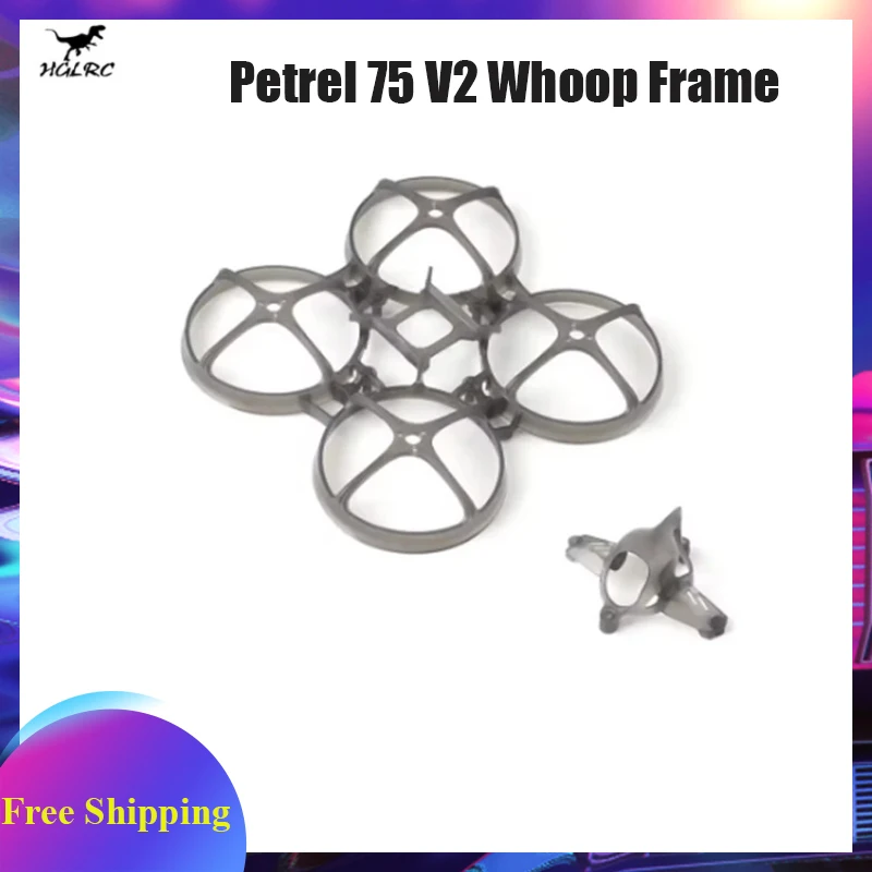 

HGLRC Petrel 75 V2 Whoop Frame 75mm Unibody Carbon Fiber 1.5mm Arm Thickness 1102-1204 Motor Mount Integrated Duct Design