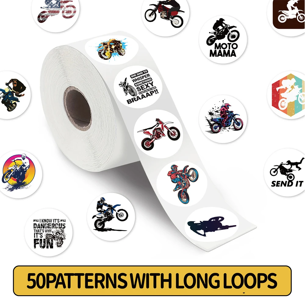 

200pcs/Roll Racing Motorcycle Cool Sealing Stickers Cartoon DIY Laptop Decals Toy Waterproof Decoration Sticker Kid Reward Gifts