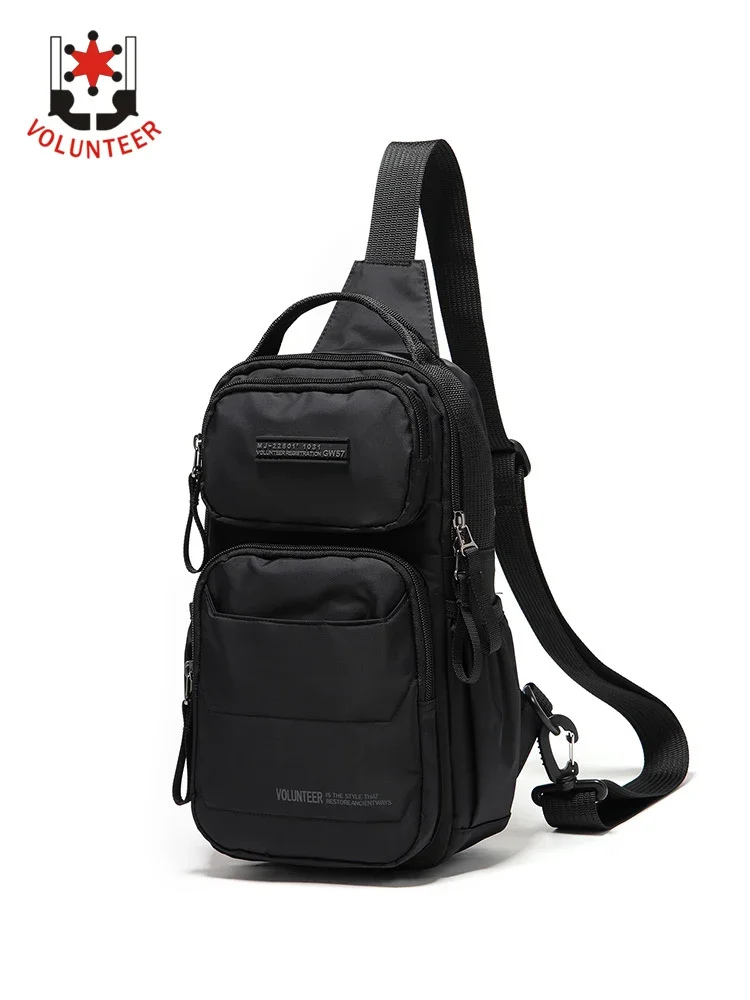 Volunteer Crossbody Bag for Men 2025 Multiple Pockets Travel Versatile Large Capacity Stylish Commuter Casual Chest Bags 1713-21