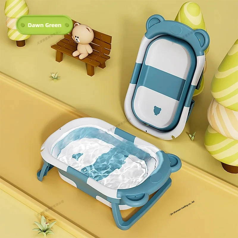 Foldable Baby Bath Tub Intelligent Temperature Display Newborn Tub Bear Style Portable Shower Basin Infant Safety Bath Products view 5
