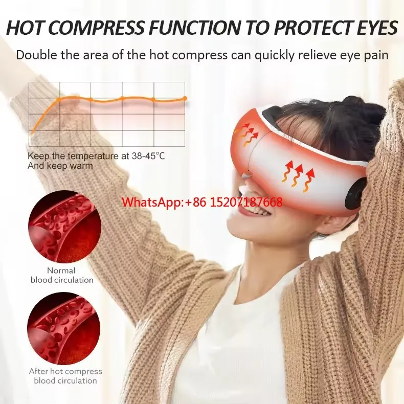 smart airbag electric korean relax wrinkle eye care massage vibration stress relief eye massager with heat compression and music