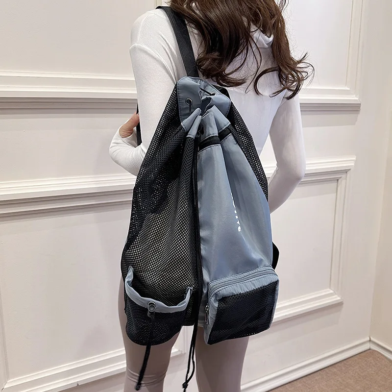 Drawstring Backpack Basketball Sports Bag, Water-Resistant Hiking Backpack for Swimming, Outdoor Camping, Gym Daypack