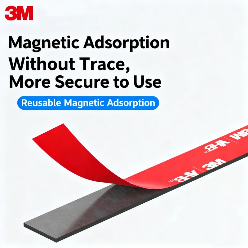 3M Magnetic Strong Adhesive Tape 1m 3m Blackboard Teaching AIDS Double-Sided Tape Waterproof Self-adhesion Soft Magnet Adhesive