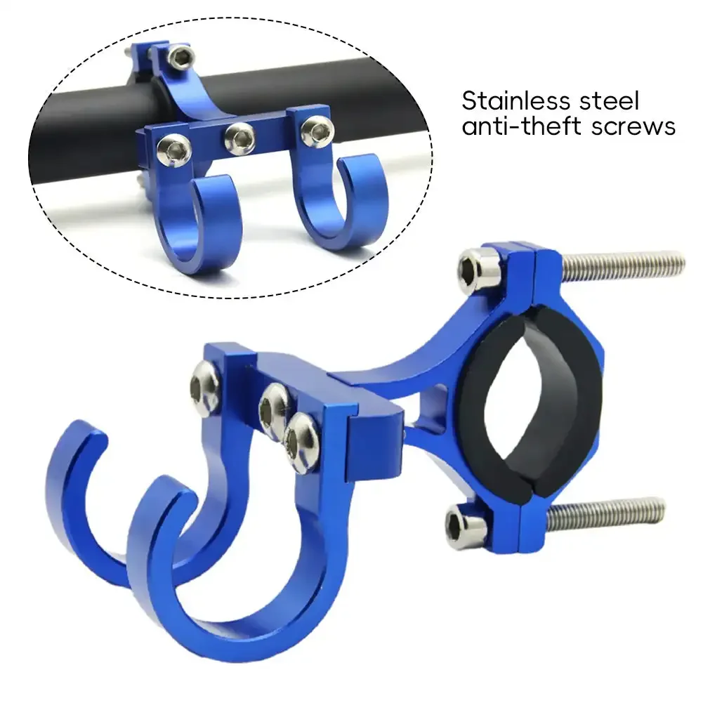 Ganchos para patinete eléctrico, estante Simple para bicicleta, colgador de almacenamiento de tubo, ganchos con hebilla, estante para casco de Metal doble portátil para bicicletas eléctricas