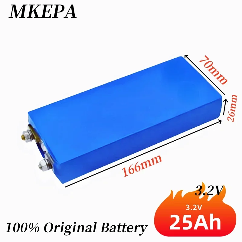 3.2V 25Ah Battery Cell Lithium Iron Phosphate Deep Cycles for DIY lpega 12V 24V 36V 48V Solar Energy Outdoors Power, EV Boats