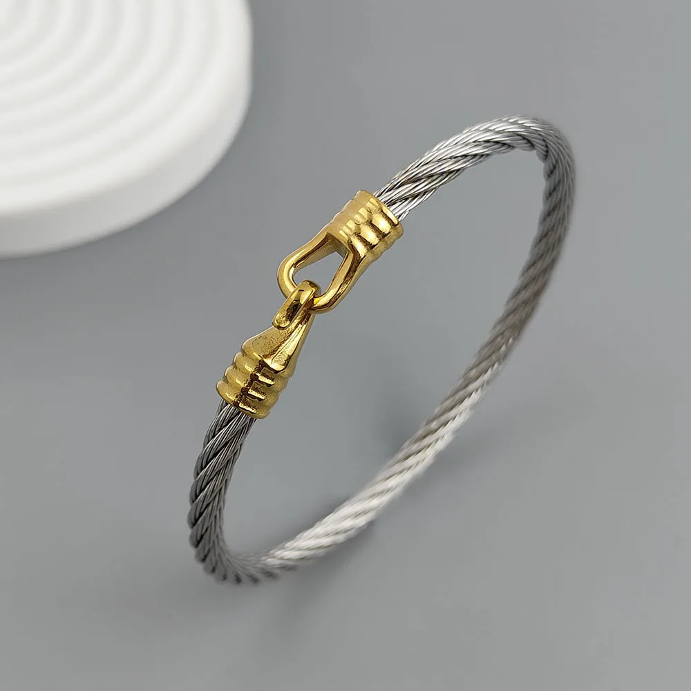 Charming 18K stainless steel crimp hook women's bracelet, high quality waterproof jewelry, wedding party gift
