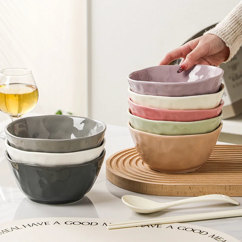 Ins Style, High Appearance Level, 6-inch Noodle Bowl, Household Ceramic Tableware Bowl, New Large Instant Noodle Bowl, Soup Bowl