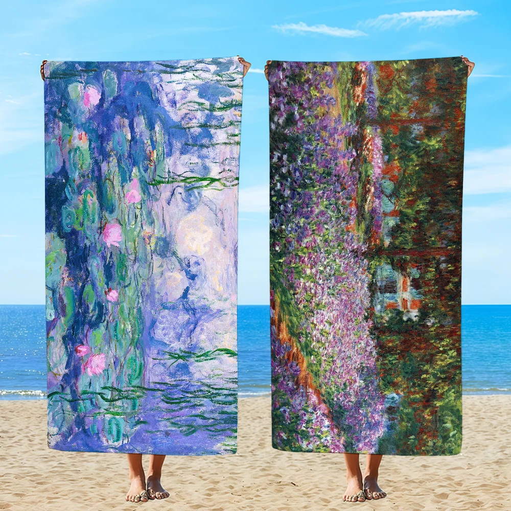 Art C-ClaudeS M-Monet Sunrise Towel Beach Oversized Soft Ultra Absorbent Quick Drying Large Pool Travel Camping Bathroom