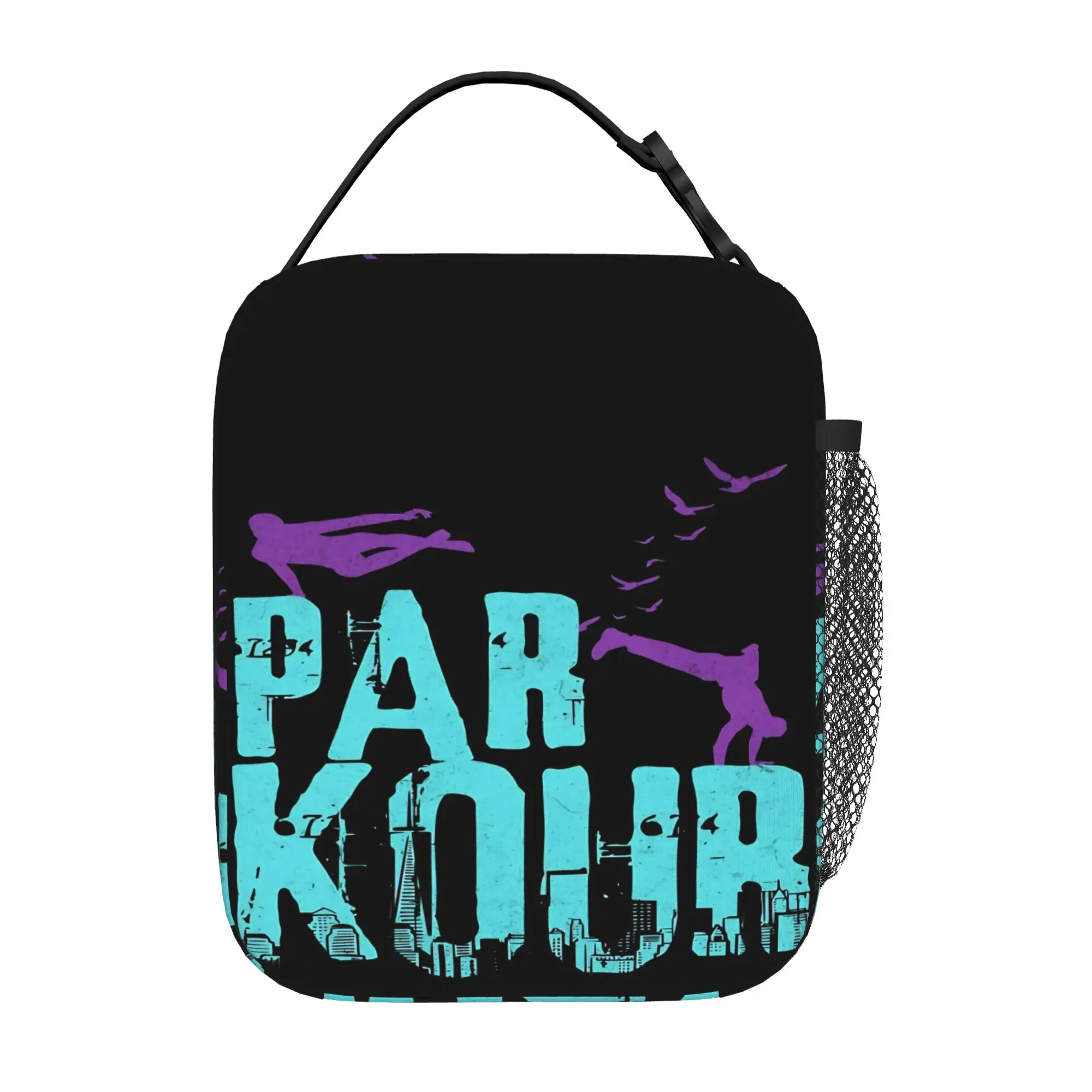Back to school season Parkour Lunch Bag Cool Print Large Capacity Fashionable Multi-Function Snack Storage Lunch Bag