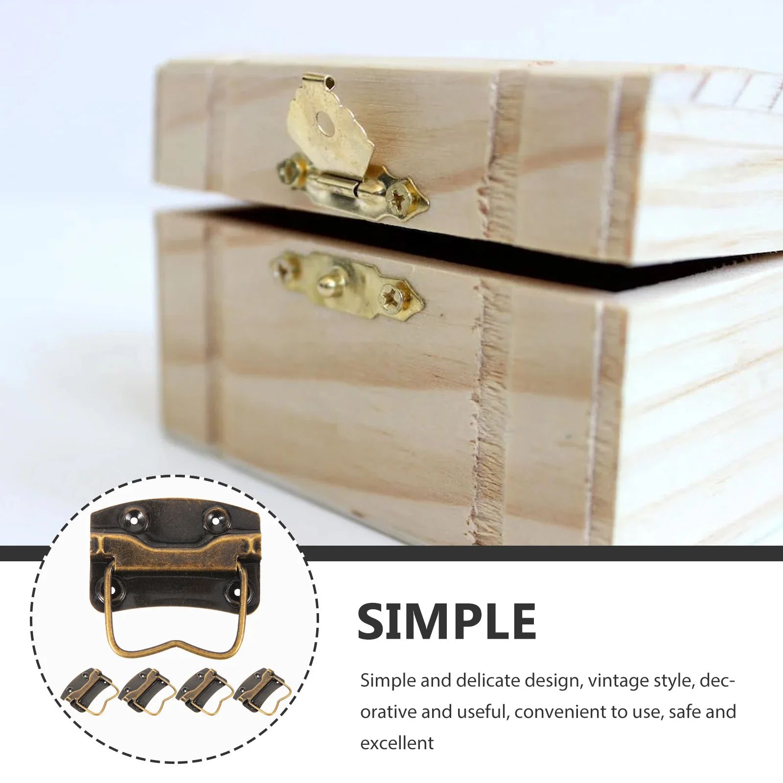 

5 pcs Vintage Wooden Box Handle Iron Chest Lifting Pull Handle For Wood Case Storage Trunk Hardware Fittings