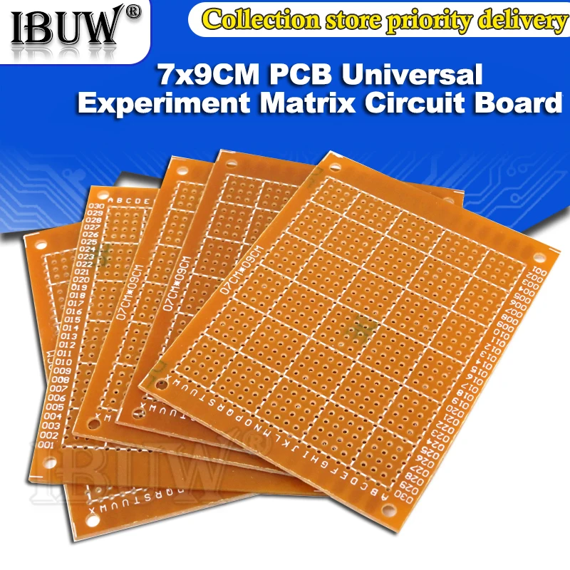 5PCS Universal PCB Board 7x9 Diy Prototype Paper Printed Circuit Board Panel 70x90mm Single Side Electronic Soldering Board