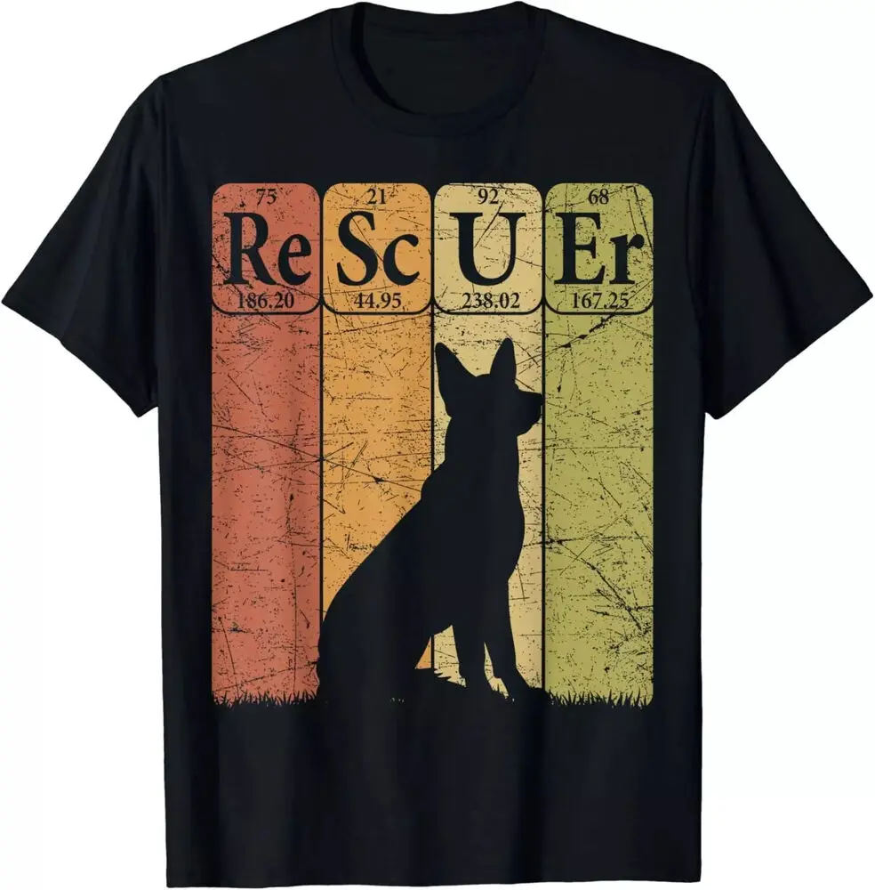 Funny Dog Rescuer Periodic Table Elements Dog Rescue Retro Gift Unisex T-Shirt