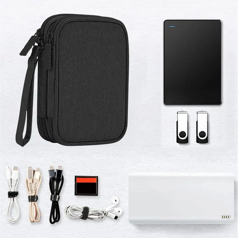 Cable Organizer Bag External Hard Drive Case Portable Waterproof Travel Cable Organizer Bag Pouch Electronic Accessories Carry