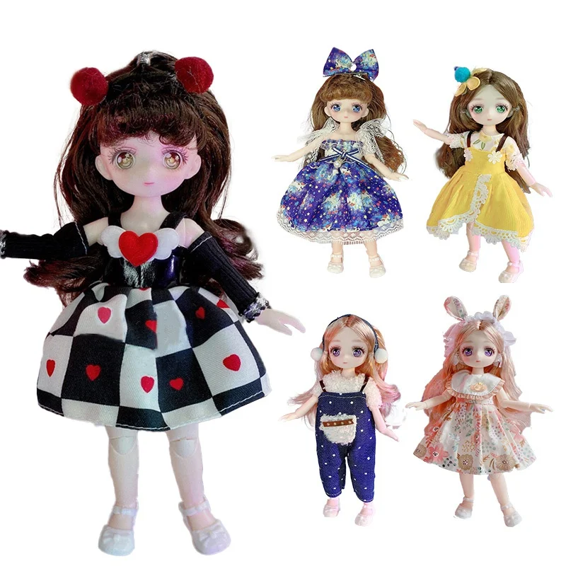 

23cm Cute Doll or Dress Up Clothes 2D Anime Face Doll Princess Doll Kids Girl Toy Birthday Gift Lol Doll BJD Doll