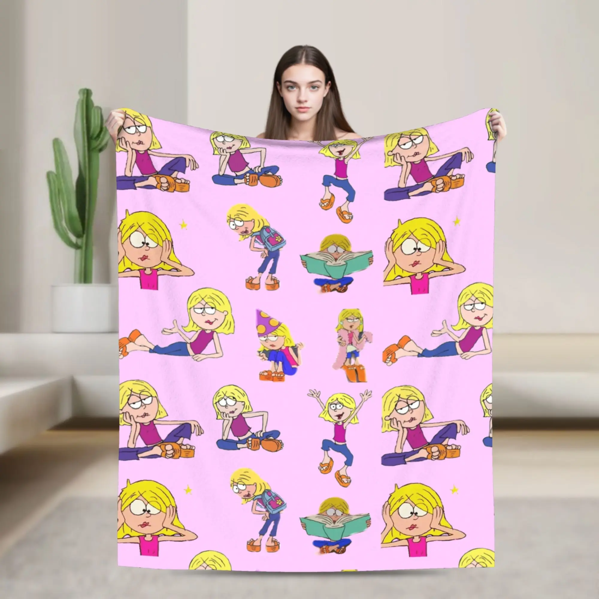 Lizzie Mcguire Cartoon  pack Blanket  Wool Vintage Breathable Throw Blanket for Home Autumn/Winter