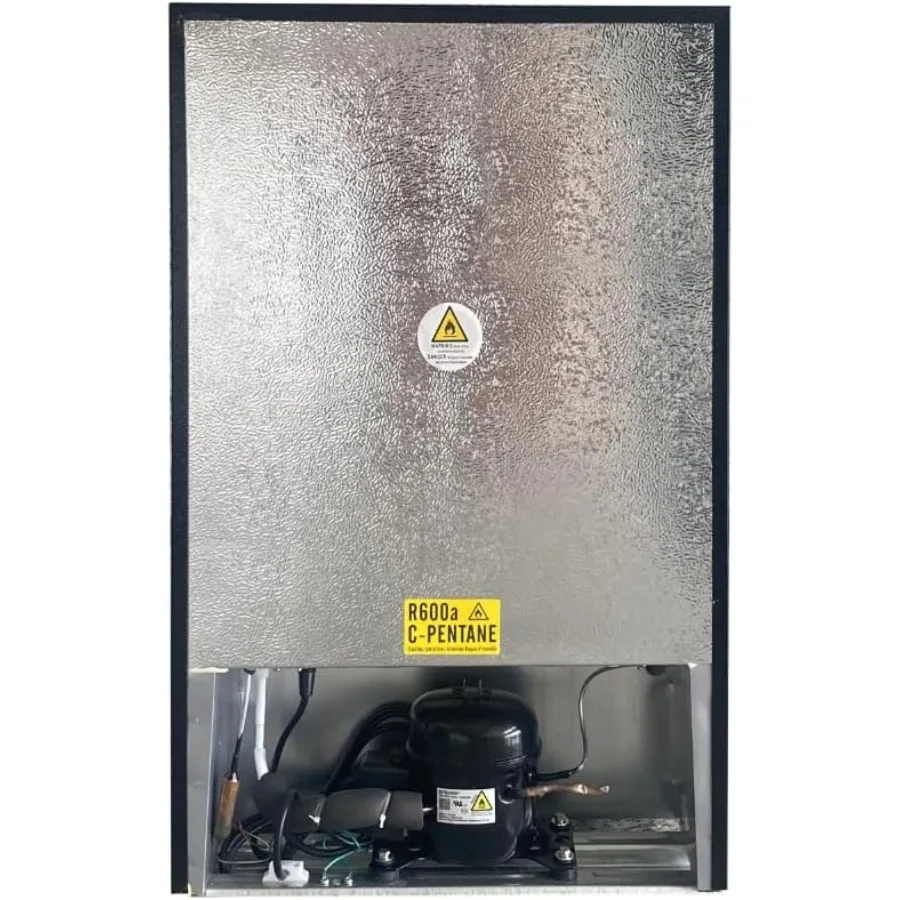 Compact Fridge 4.5 Cubic Feet Stainless Steel Cool Storage for Kitchen Bedroom Portable Mini Refrigerator with Adjustable Shelv