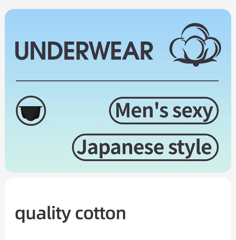 3 unidades de ropa interior de algodón estilo japonés para hombre, calzoncillos deportivos transpirables y cómodos, sin bolsa, tanga sexy para hombre, prenda íntima.