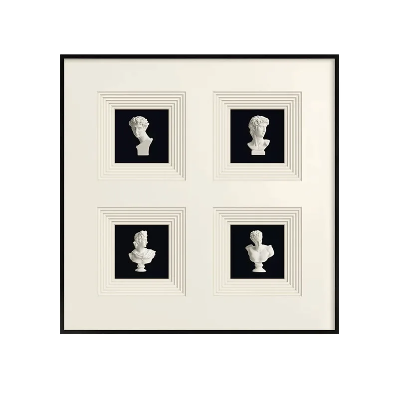 

Modern, simple, classical, decorative painting, living room, black and white, three-dimensional, real, sculpture