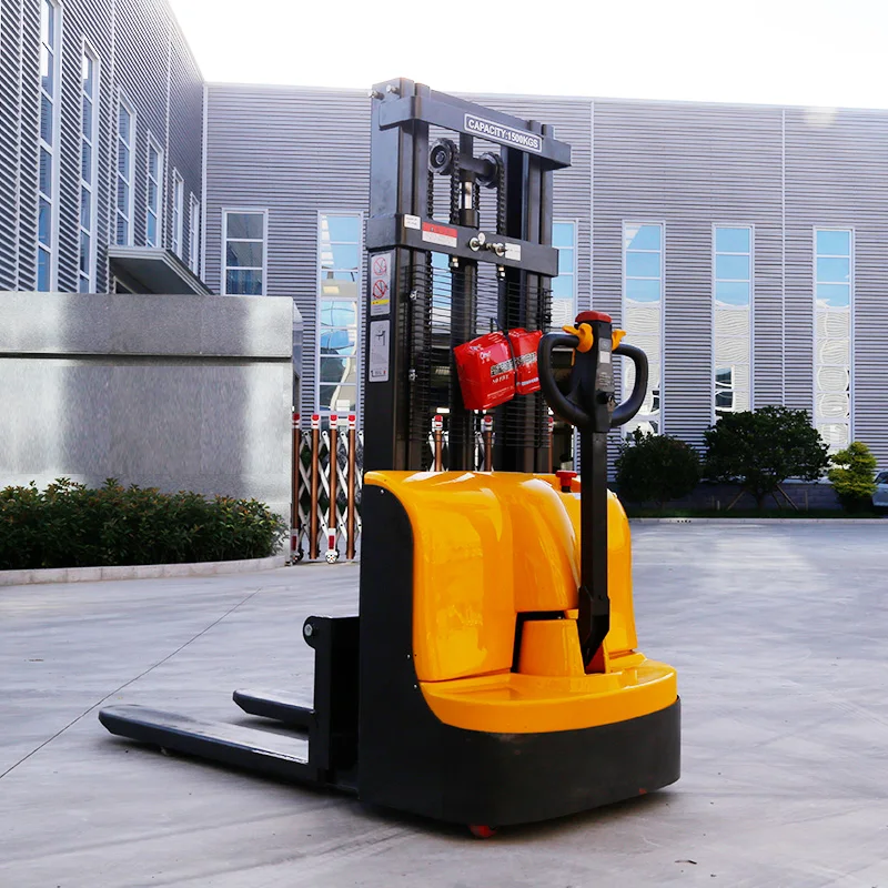 Small Self Load Lifting Stacker 1500kg2000kg Semi Electric Portable Self Loading Stacker Pallet Forklift