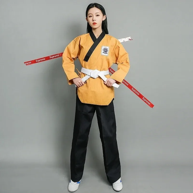 Dobok Martial Arts Tae Kwon Do Taekwondo Uniform V-Neck Demonstration Team Gym School Karate For Kids And Adult Open Uniform