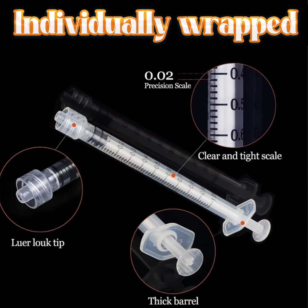20-100pcs 1ML 3ML5ML 10ML30ML 60ML Plastic Luer Lock Syringe Measurement Perfume Rinsing Disposable Sampler Syringe Measurement