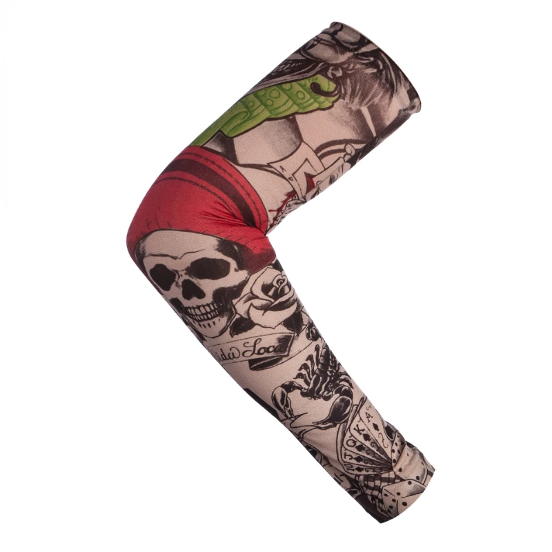 National Style Flower Arm Tattoo Sleeve Simulation Tattoo Seamless Arm Guard Optional Color Printing Cycling UV Protection