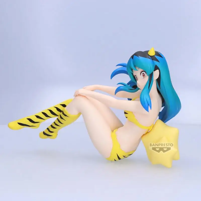 ของแท้ แบรนด์ใหม่ ไม่เคยเปิดใช้ ของสะสมจาก Bandai Banpresto ตัวละคร Urusei Yatsura Relax Time Lum ขนาด 13 ซม. ของตกแต่ง ของสะสม ของขวัญ ของเล่นพีวีซี